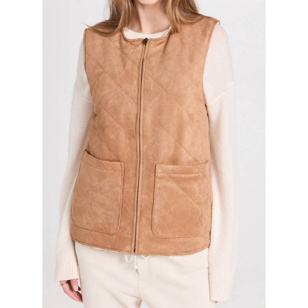 NEW Z SUPPLY cosmos reversible vest in camel brown